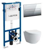 Комплект Система инсталляции для унитазов Laufen Lis CW1 8.9466.0 + Кнопка смыва Laufen Lis 8.9566.1.004.000.1 хром + Крышка-сиденье Laufen Pro 9695.