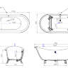 Классическая ванна на ножках Salini ORIA 178х80х73 (арт. 100411M)