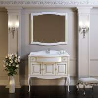 Мебель для ванной Opadiris Лаура 100 белая с раковиной из литьевого мрамора